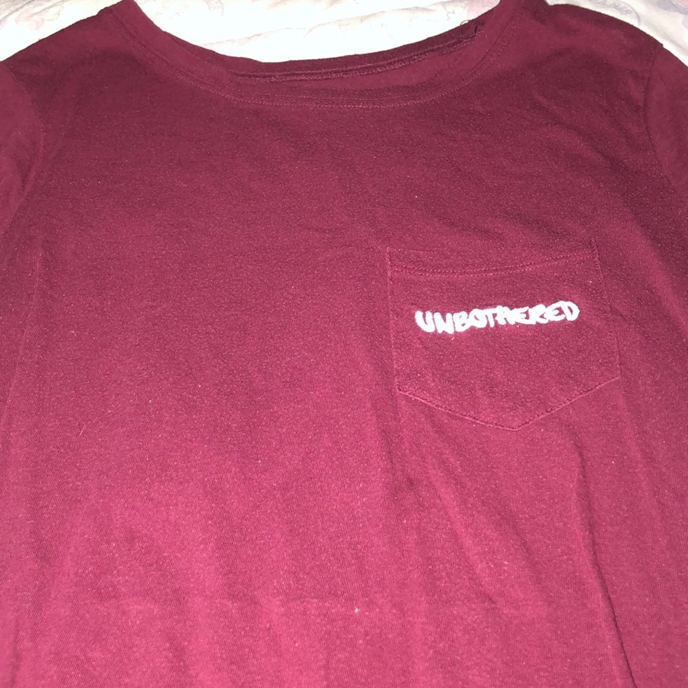 Unbothered maroon shirt